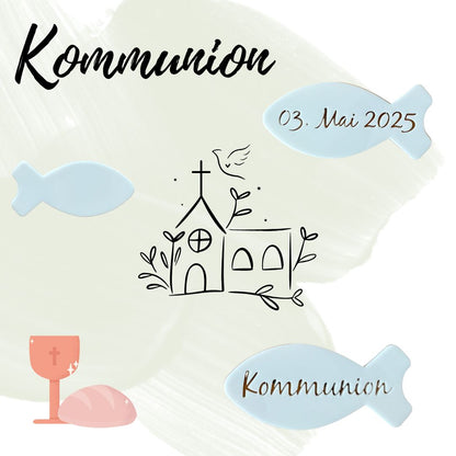 Fisch mit individueller Gravur zur Taufe, Kommunion oder Konfirmation - myUniq GbR